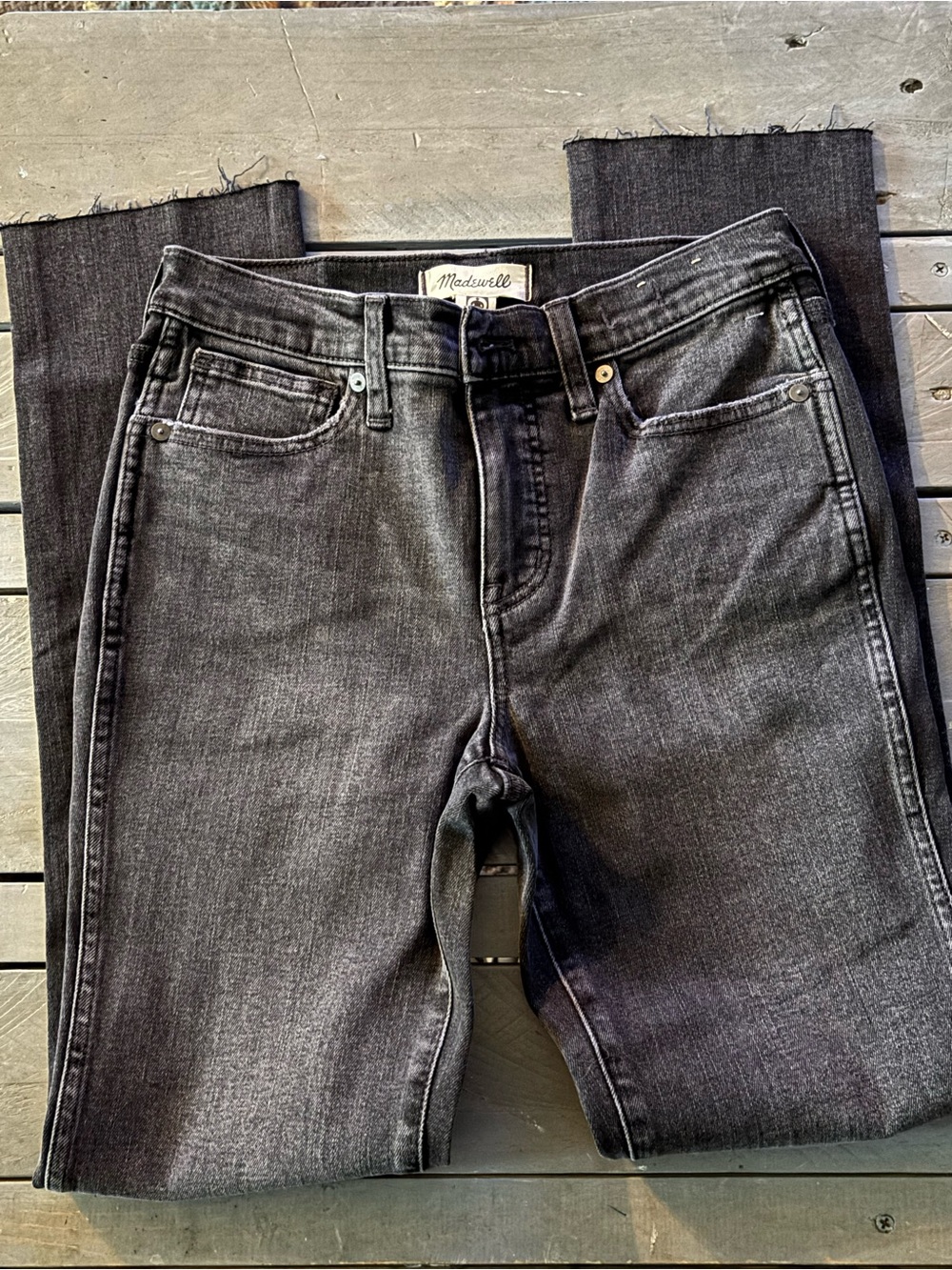 NWOTMadewell Mid-Rise Stovepipe Black Denim Jeans INSEAM-28” WAIST-26”